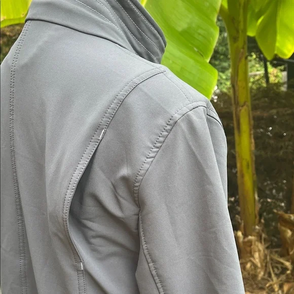 TITLE NINE Women's Gray softshell Trench Coat with Purple accents - Picture 9 of 14